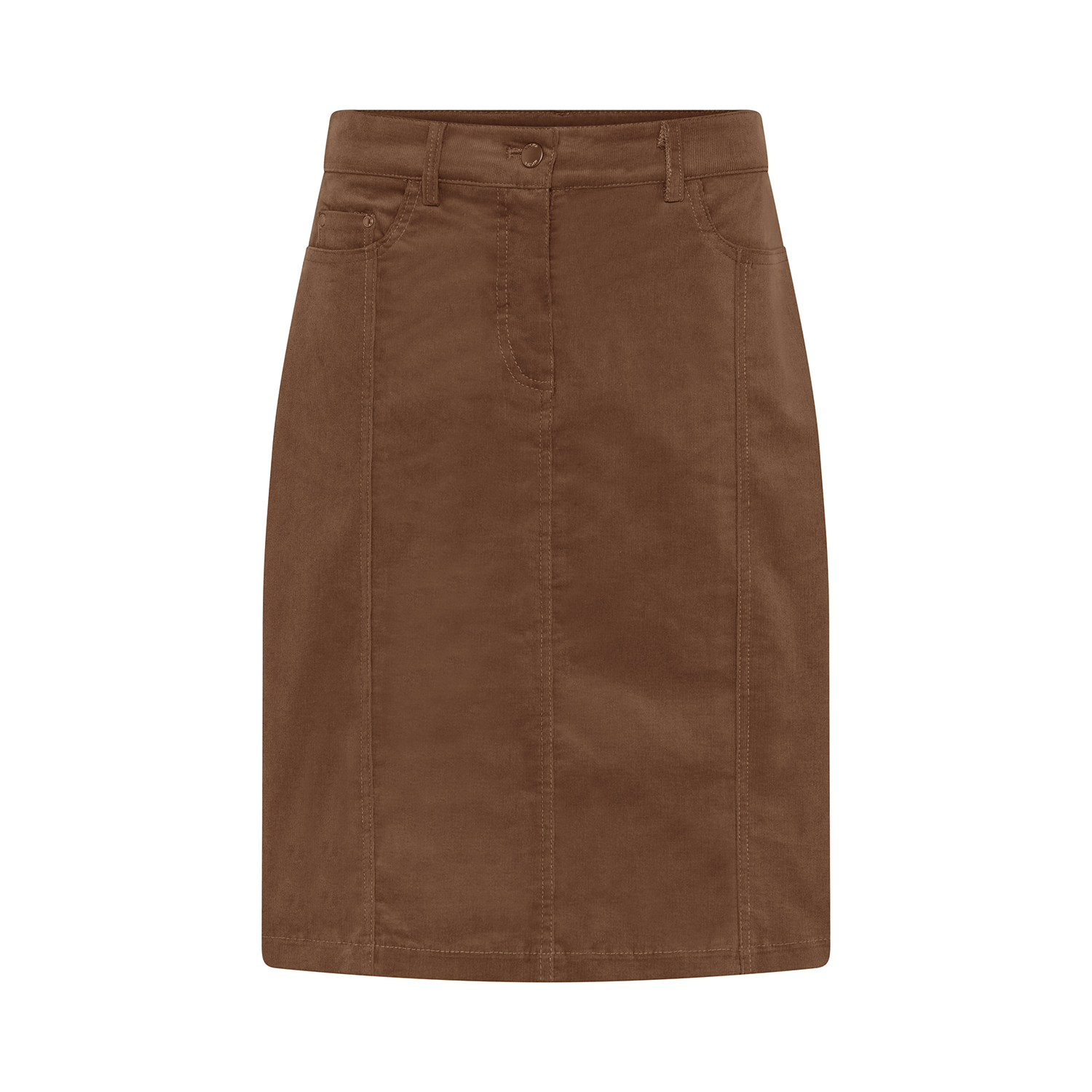 Micha rok Cognac Corduroy Lengte 58cm Van Vuuren Mode